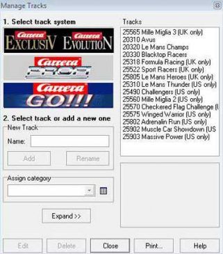 Carrera Track Layout Planner Track Manager