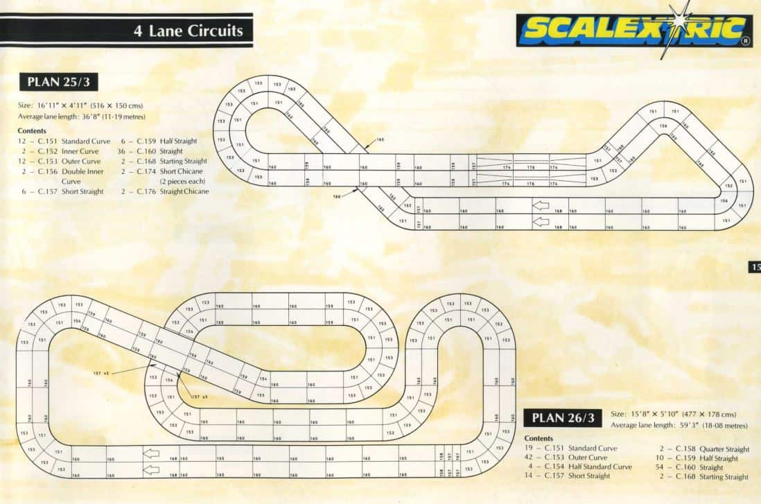 Standard Straights X 2 Scalextric Classic Track C160 