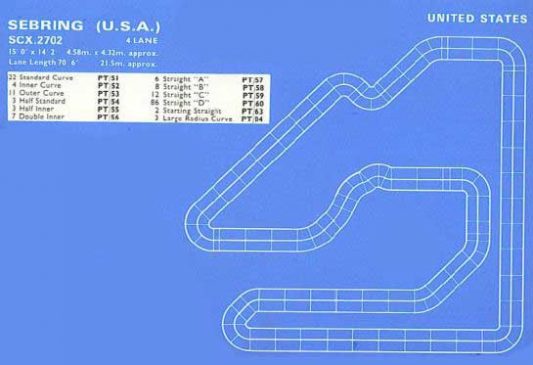 Sebring Scalextric Track Plan